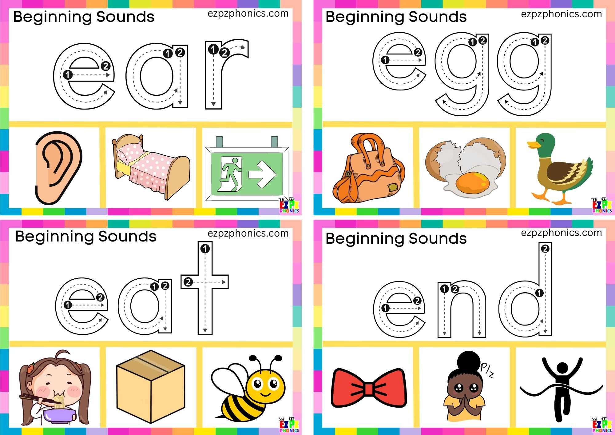 Letter E Trace The Word And Clip The Correct Image Card 1 Ezpzphonics Letter e trace the word and clip the correct image card 1 ezpzphonics